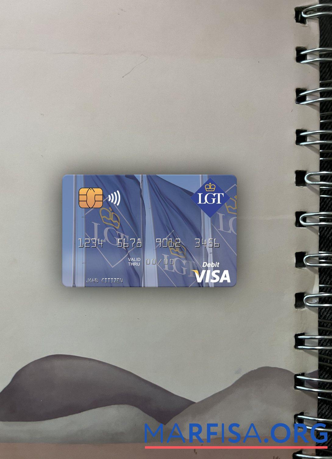Downloadable Liechtenstein LGT Bank visa debit card photolook front sample